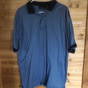 Greg Norman Stripped Navy Polo XL